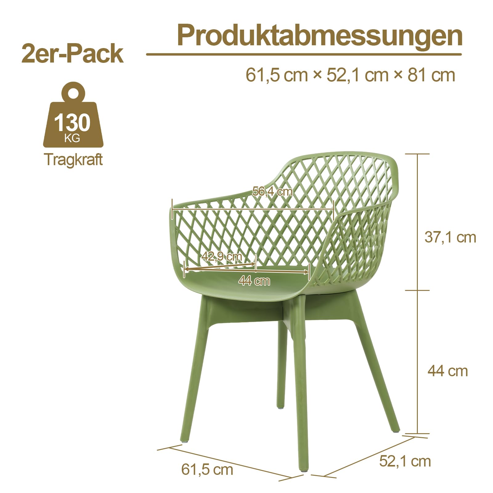 COWVIE Moderne Esszimmerstühle Set aus 2, Grün