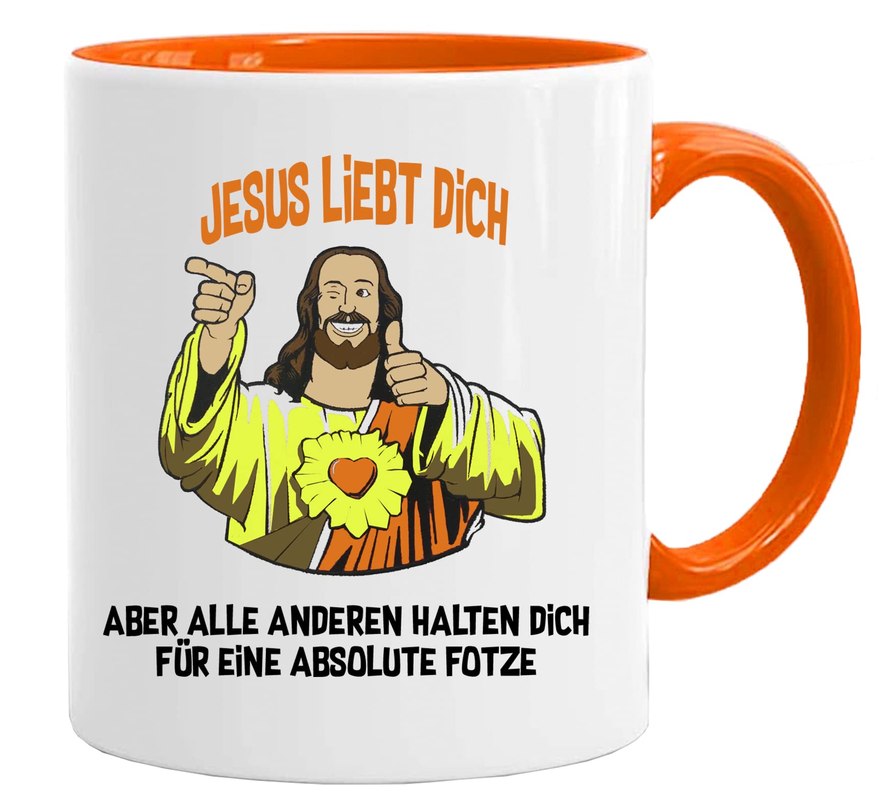 Acen Merchandise Mug with Saying, Jesus Loves You, Mug as a Funny Gift, Work Mug, Printed on Both Sides, Coffee Cup, Funny, Work, Office, boss, Gift