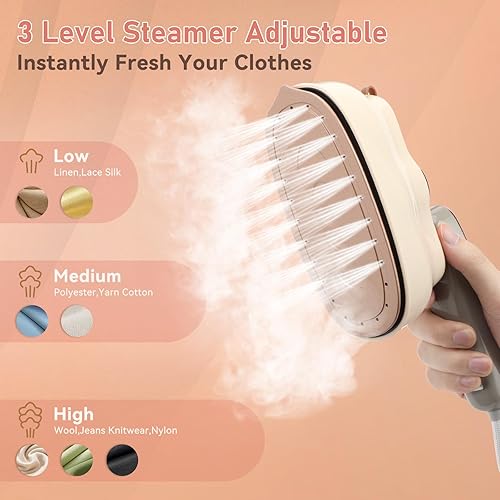 Miniatura 5 de Biupky - Mini plancha de vapor para ropa, vaporizador portátil para ropa, plancha de viaje, micro plancha de vapor, mini vaporizador de mano,