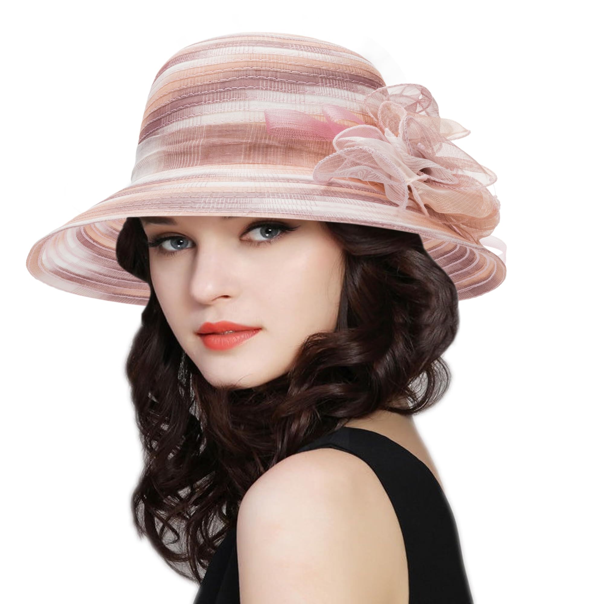 Chapeau Kentucky pour femme - Chapeau d'église - Chapeau cloche d'extérieur - Chapeau cloche pour le thé, robe de mariée