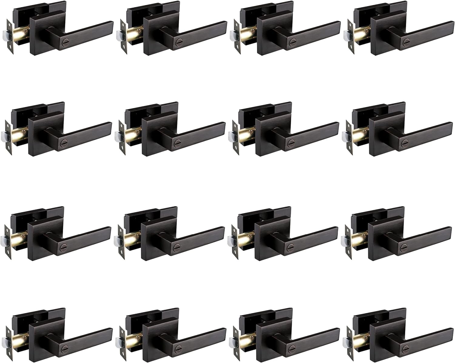 NEWBANG 16 Pack Privcy Door Lever Handle in Oil Rubbed Bronze Finish