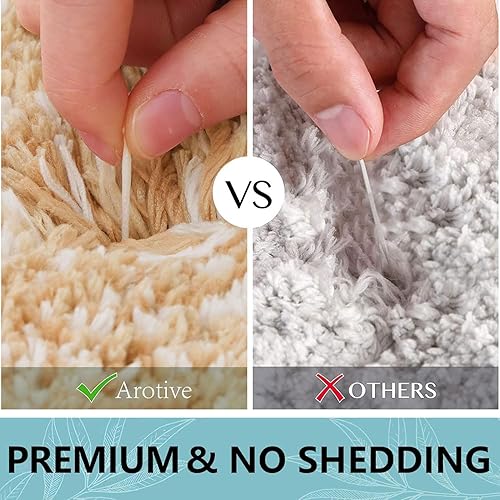 Miniatura 6 de Arotive - Tapetes de baño de microfibra, peludos, suaves, absorbentes, antideslizantes, gruesos, afelpados, se pueden lavar a máquina y secar en