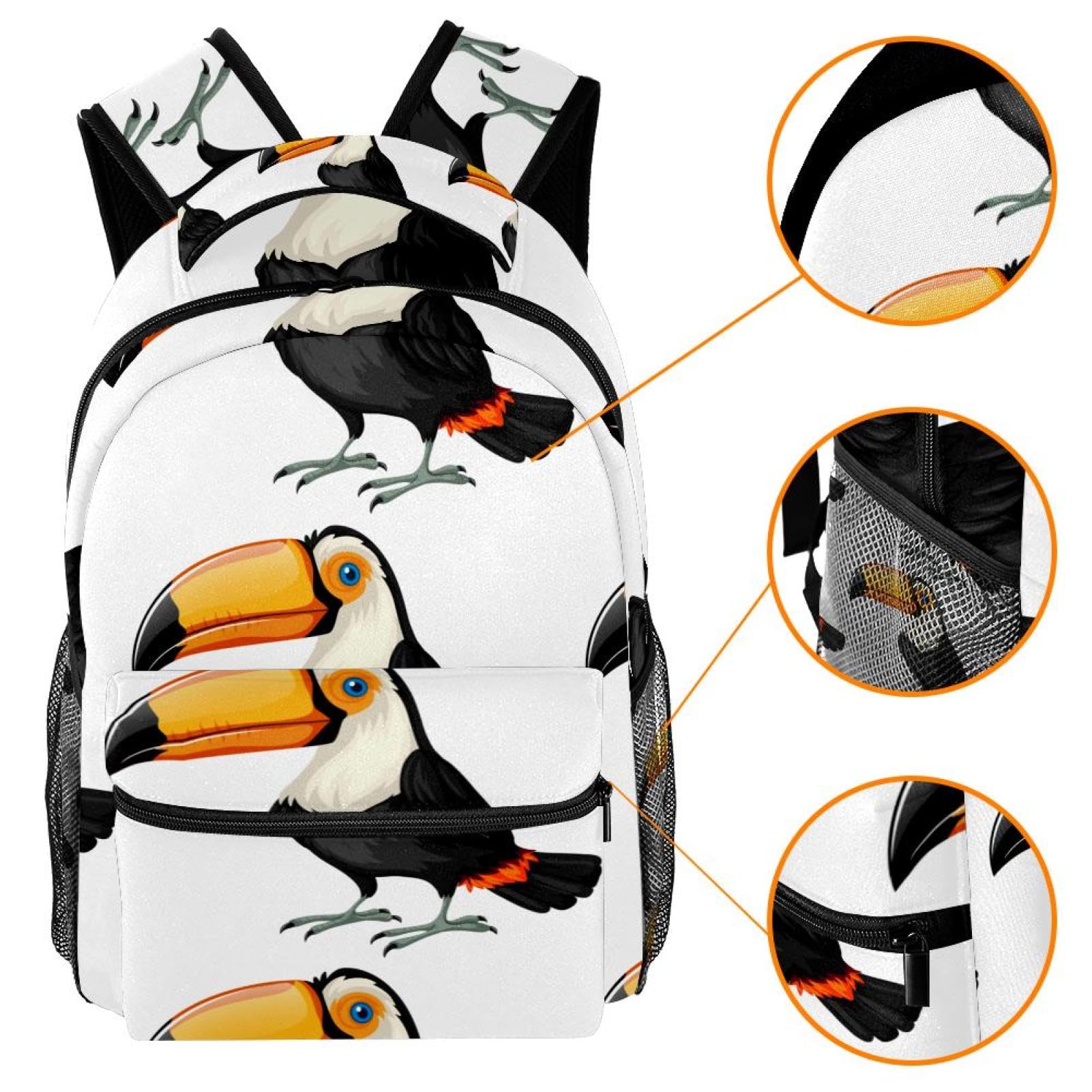 Zaino scolastico per uomini e donne, borsa da viaggio per computer portatile con uccello, leggero, zaino casual per libri