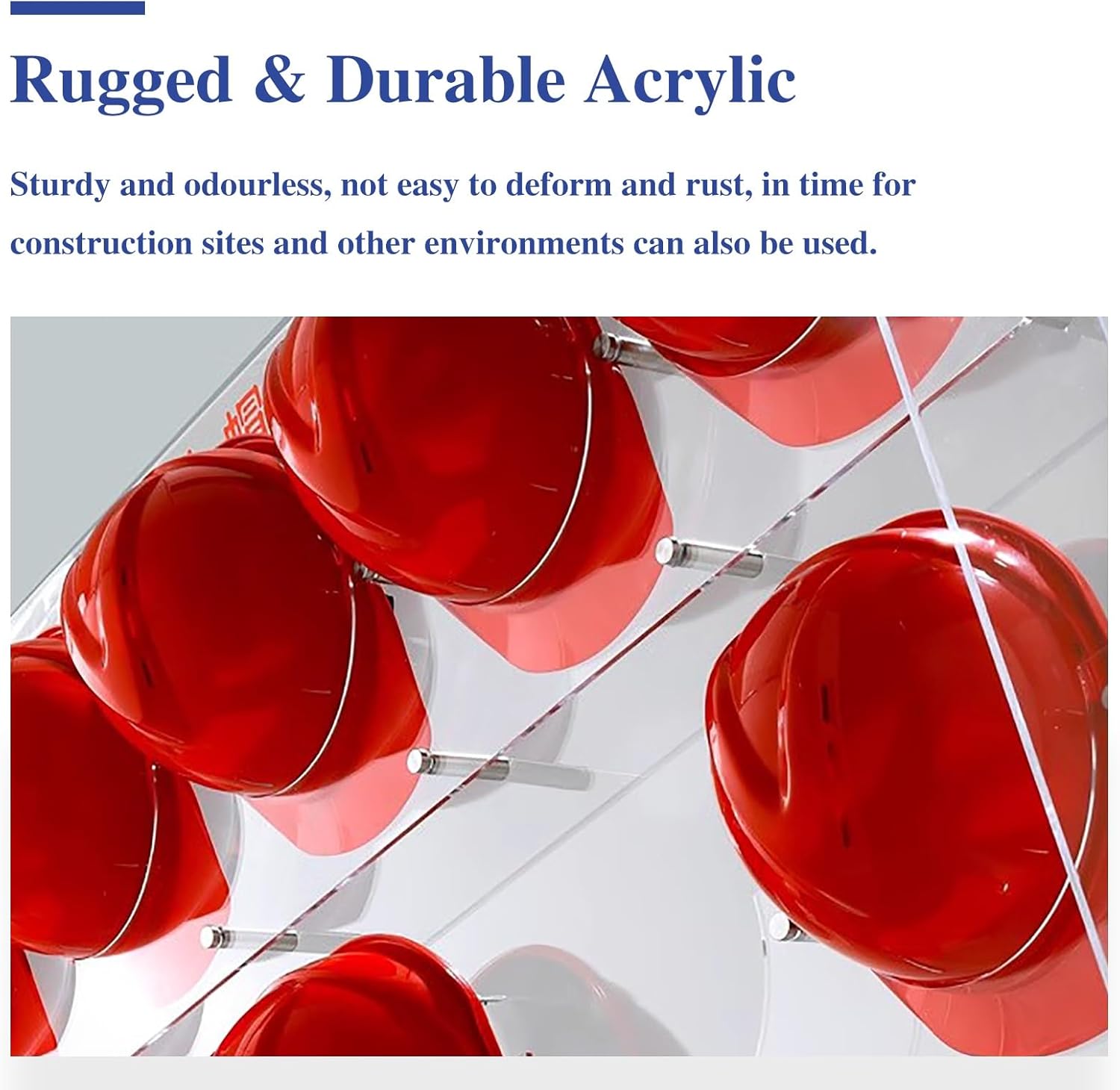 Clear Hard Hat Holder Wall Mount, Workshop Helmet Storage Rack/Fire Safety Caps Fixer Bracket, Safety Caps Placement Locker for Office Cubical(Hold 18 Hats)