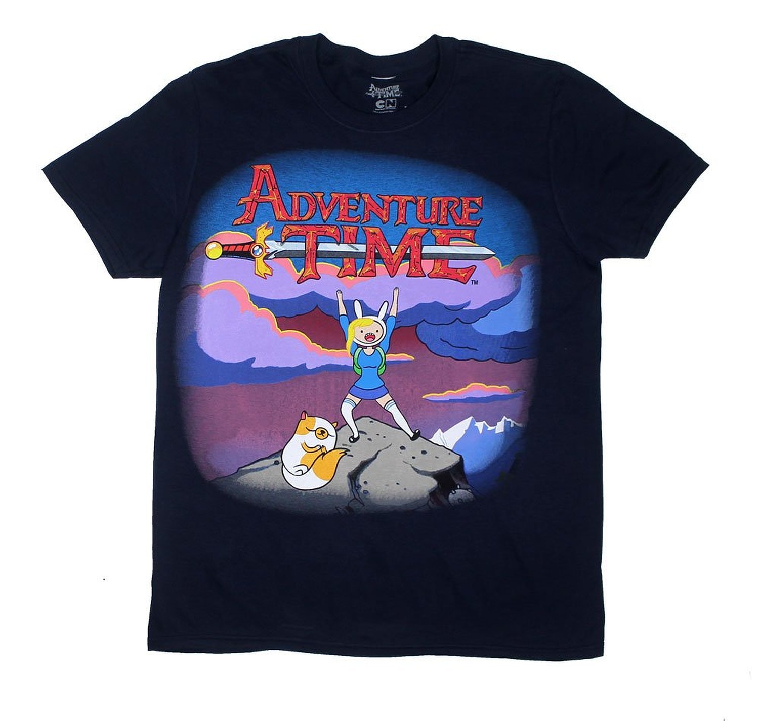Adventure Time With Finn And Jake Fiona On Mountain Sheer Men's Adult T-shirt M