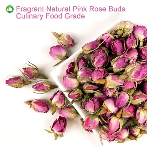 Miniatura 6 de Plant Gift Té de rosas de Francia, fragante rosa natural rosa Damascena Rose Buds Flower Tee, pétalos de rosa, orgánico culinario de grado