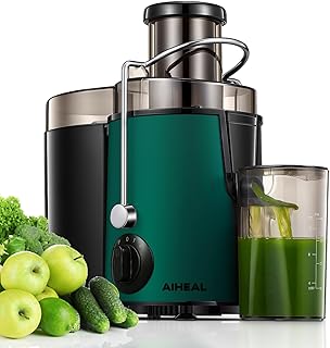 Aiheal Juicer Machines, Centrifugal Juicer Extractor 3 Speeds with 3'' Feed Chute for Whole Fruit and Vegetables, Stainles...