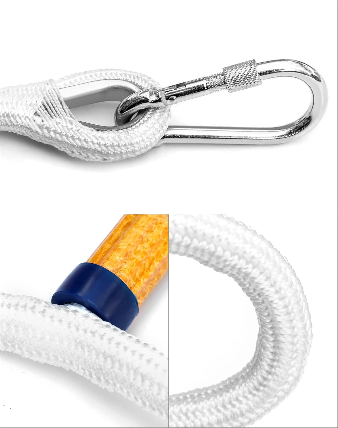 QWORK 2 Story 32 FT Emergency Fire Ladder, Flame Resistant Safety Rope Escape Ladder with Carabiners for Fast to Deploy in Fire, Weight Capacity up to 2000 pounds - - 