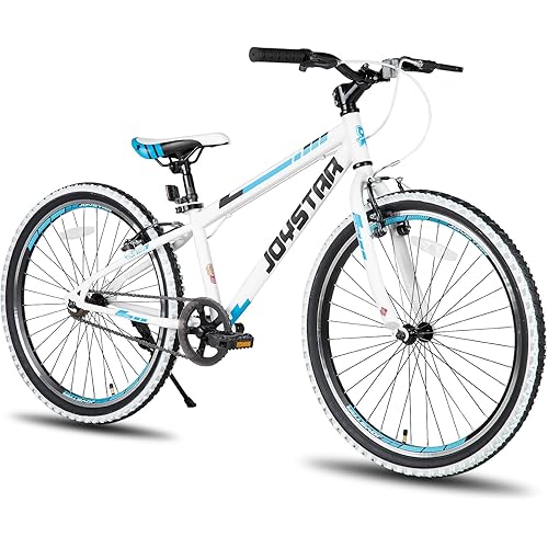 JOYSTAR Lubbock 20 24 Inch Kids Bike for Boys & Girls Ages 7-12 Years Hardtail Mountain Bike for Kids with 1-Speed/7-Speed Drivetrain, White Wall Knobby Tires, Kids' Bicycle