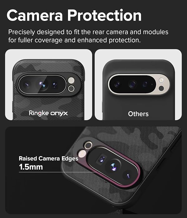Ringke Onyx for Google Pixel 9 Pro XL Case [Feels Good in The Hand] Oil & Dirt Resistant, Enhanced Camera Lens Protection, Comfortable Grip, Non-Slip, Lightweight Cover - Camo Black by Ringke - Used condition - Image 3