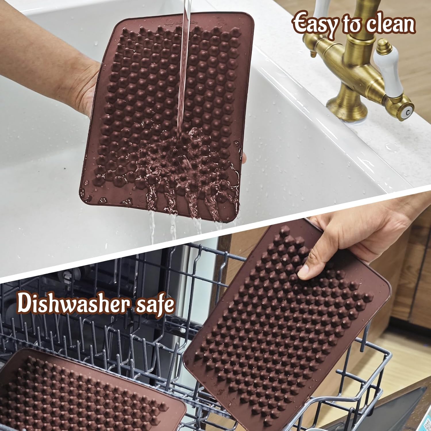Webake Chocolate Chip Mold 202 Cavity Silicone Mini Candy Molds LFGB 2 Pack For Non Dairy & Sugar Organic Chocolate Chips & Mini Gumdrop, Ganache, Small Dot Cake Decoration (1 Scraper Included)