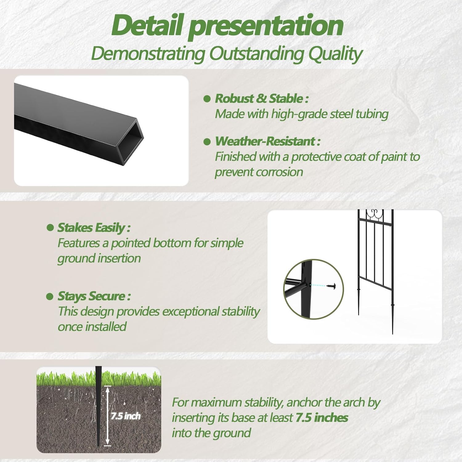 Metal Garden Arch - 47(L)*87 (H) in Garden Arbor for Various Climbing Plant Flower, Arch Trellis for Wedding Garden, Festival Decoration - Heart Pattern