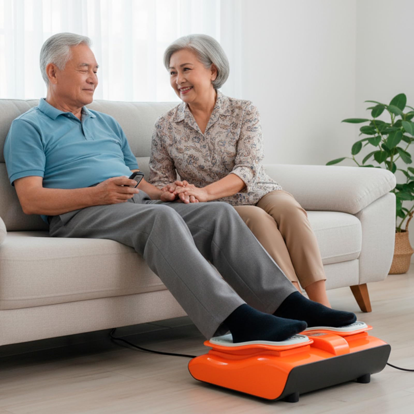 Masajeador de Pies 30W, Vibralegs, Masajeador de Piernas, Masaje Shiatsu, Mejora la Circulación, Alivia El Dolor, Con Mando a Distancia, 2 Modos de Vibración, Salud