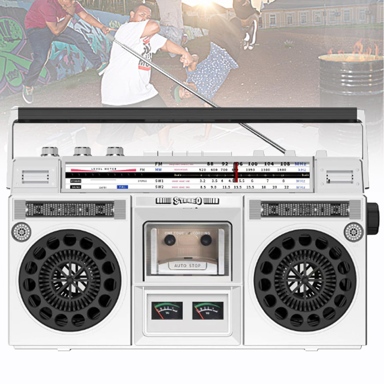 Kassetten-Boombox-Player, Retro-Radio-Kassettenspieler, USB/TF/Bluetooth-Wiedergabe, Aufnahmefunktion/Transkriptionsfunktion, Für Familientreffen Und Reisen