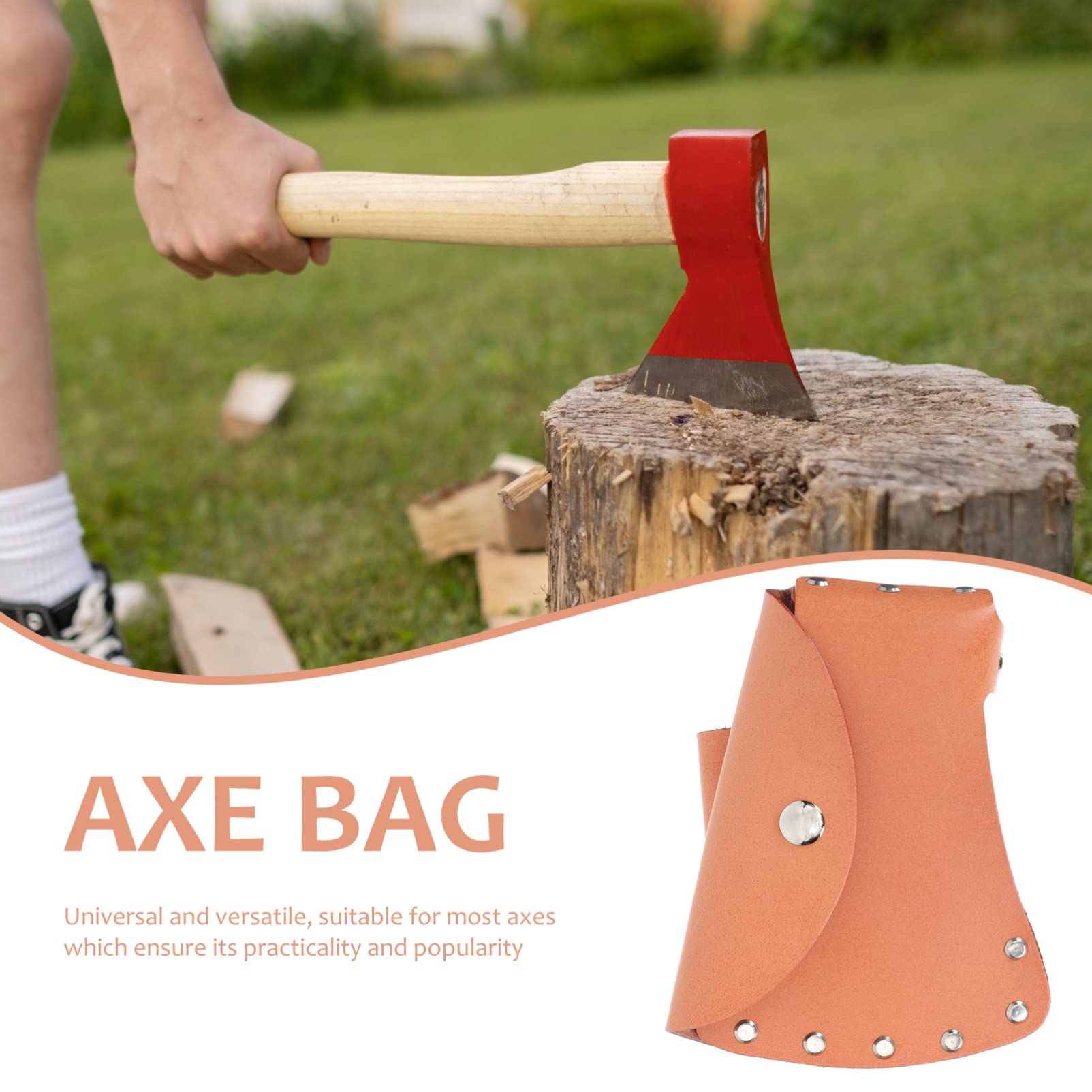 Cattlehide Axe Sheath Cover – Leather Blade Protector For Outdoor Camping, Hunting & Bushcraft, Portable Protective Case For Axes-289191