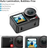 Vista 3 de AMAZEAR Protector de pantalla de lente para DJI Osmo Action 5 Pro (2 juegos-8 unidades), protector de pantalla de vidrio templado Action5 Pro