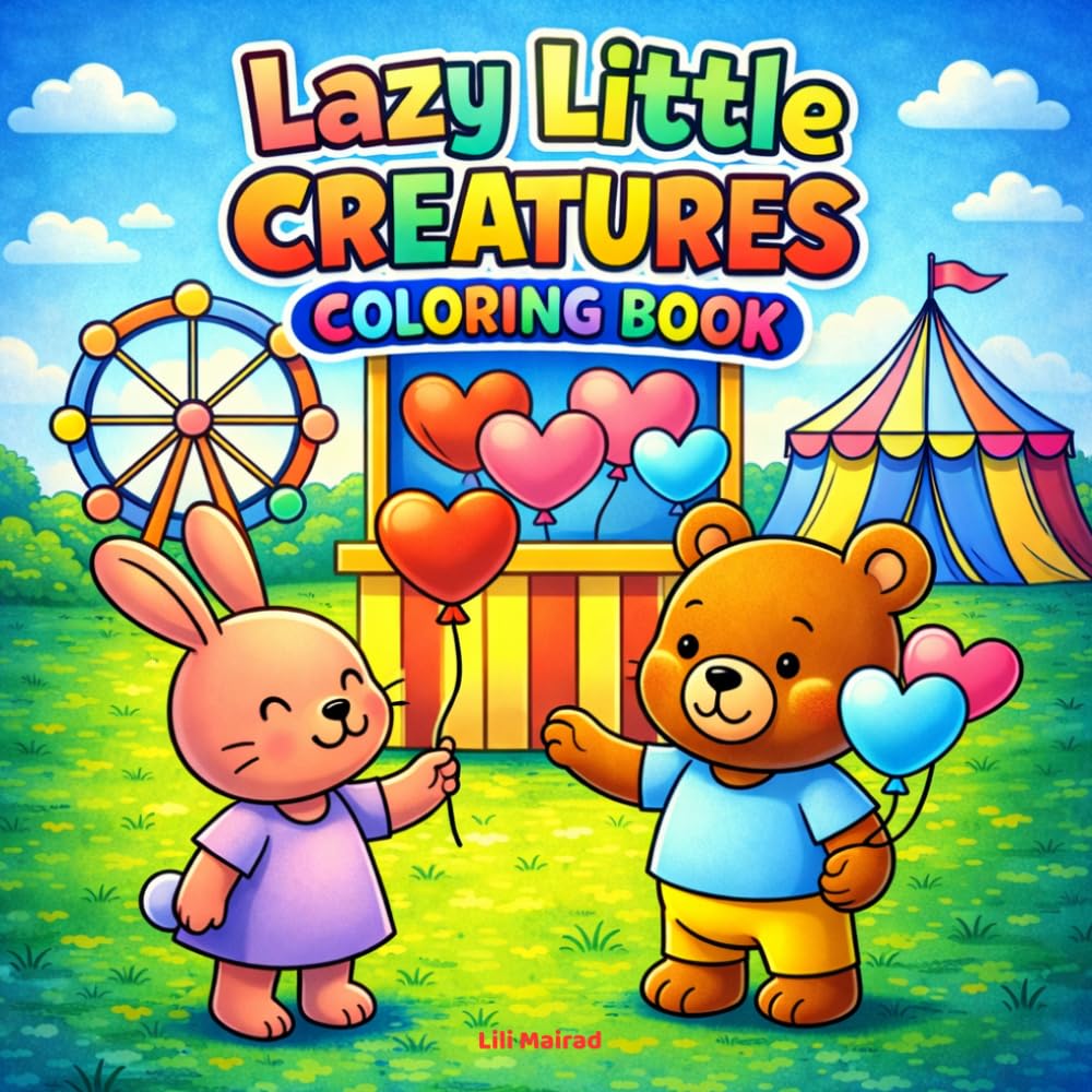 Lazy Little Creatures Coloring Book: A Cute & Cozy Coloring Book for Stress-Free Days with Bold, Simple Animals