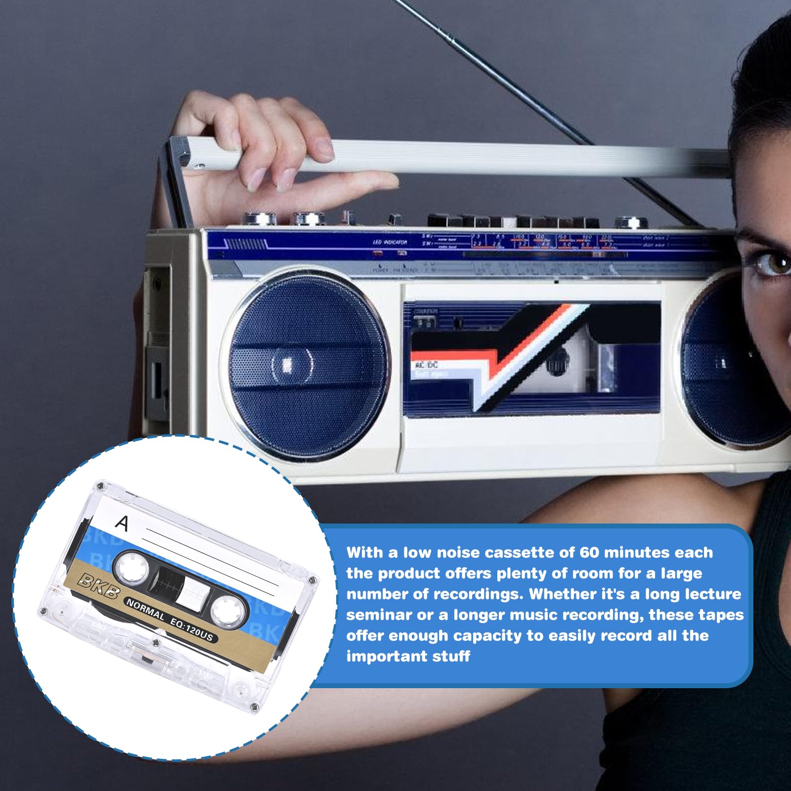 Cassettes audio vides 60 min lot de 10 faible bruit pour conférences