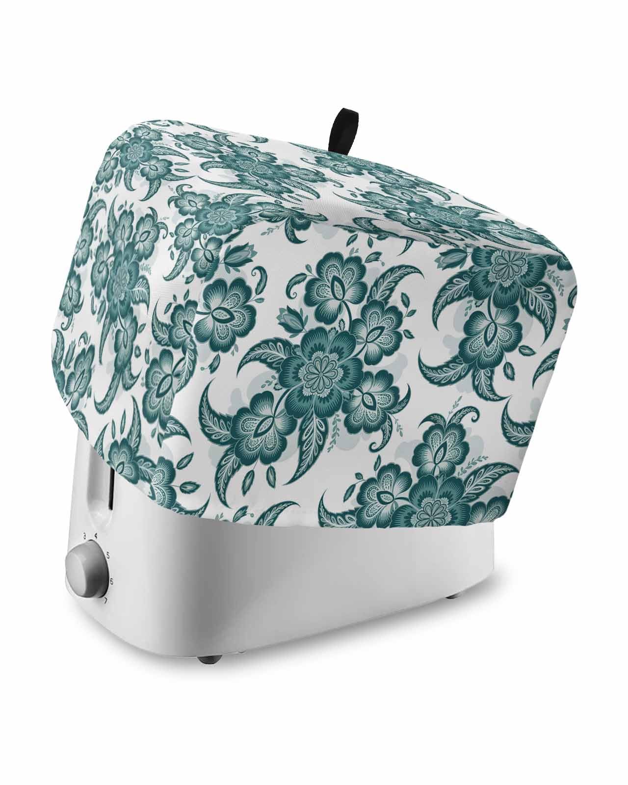 Abstract Toaster Cover 2 Slice, Retro Paisley Flower Bread Maker Dust Cover with Pockets for Kitchen Small Appliance 12x7.5x8in