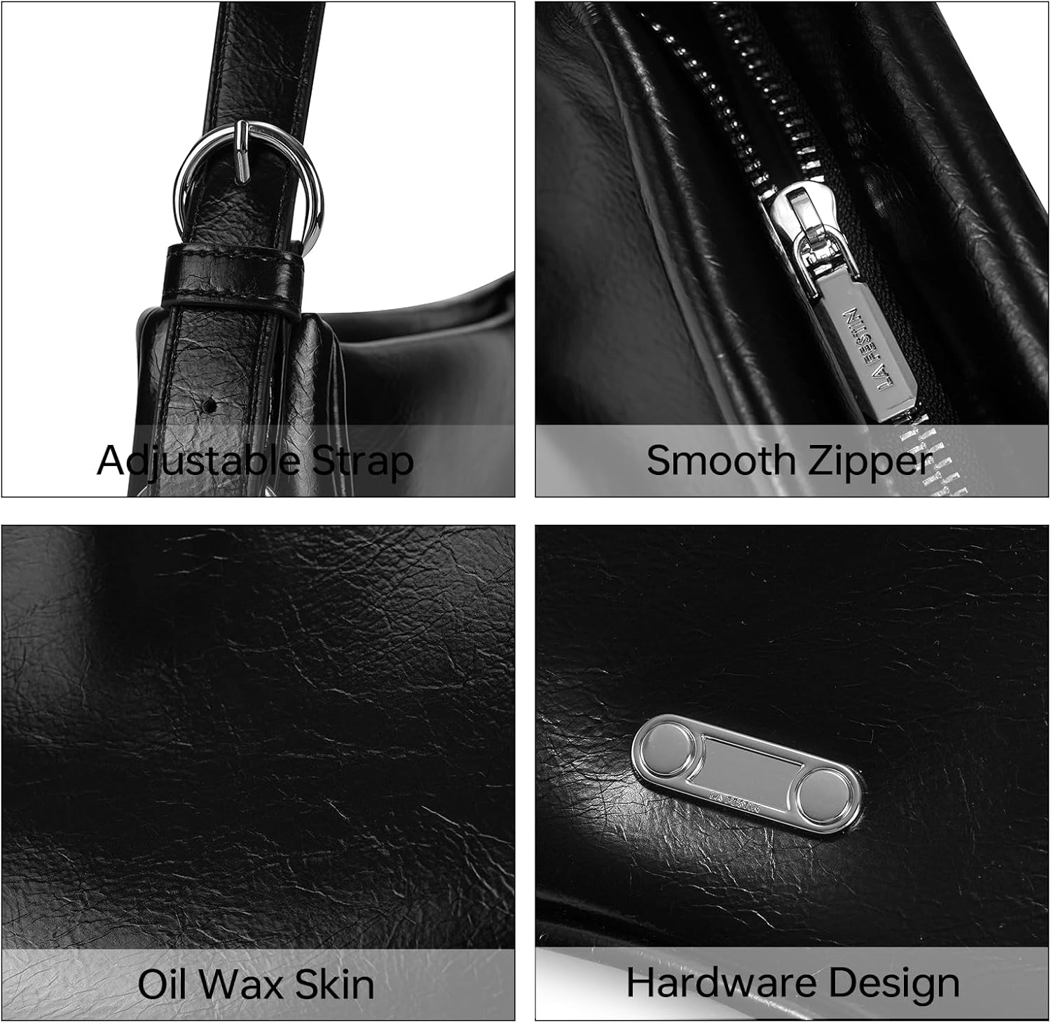 Black Leather Shoulder Purse For Women: Crossbody Bags Small Handbags - Elegant Comfortable for Daughters and Young Girls - Image 3