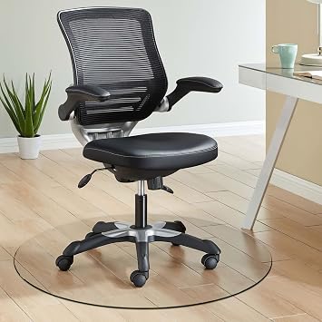 NeuType Glass Chair Mat, Tempered Glass Office Chair Mat for Carpet or Hardwood Floor - Effortless Rolling, Easy to Clean, Best for Your Home or Office Floor 36" Round x 1/4" Thickness, Clear