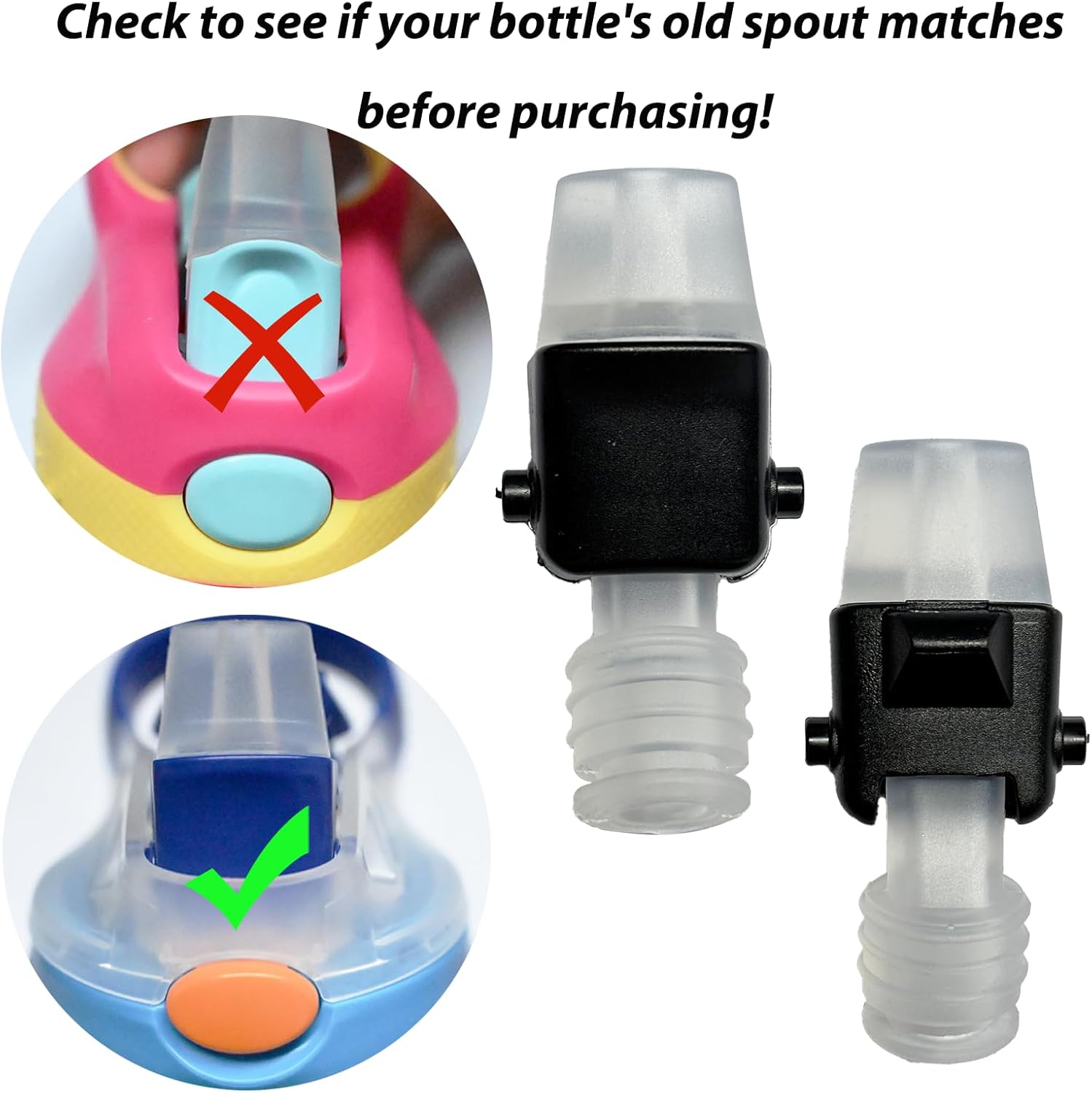 6 Pack Replacement Silicone Spout for Contigo Aubrey Water Bottles,Soft Mouthpiece Replacement Parts Compatible with Contigo Aubrey 14oz/20oz Water Bottle(Only Spout) - Image 3