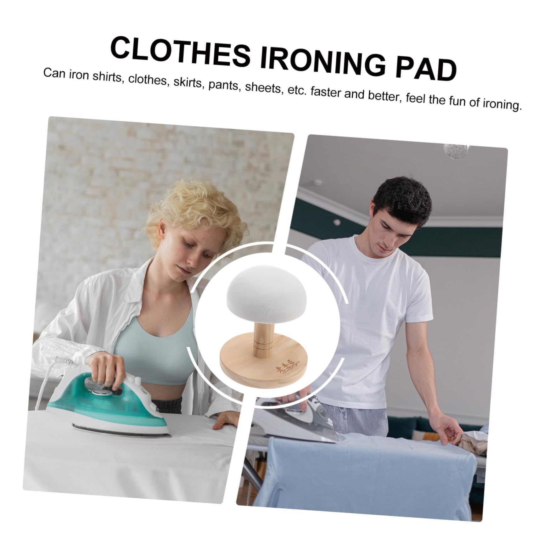 Tavola Stiro per Maniche 1 Pezzo in Legno Supporto Stabile | Rivestimento in Cloth, Design Compatto, per Colletto e Scollatura, Uso Quotidiano e Hotel Colore Casuale