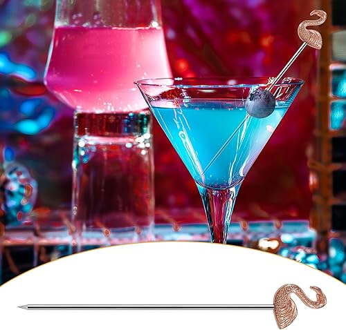 Miniatura 4 de Palillos para Cóctel, Palillos de Cóctel de Acero Inoxidable Palillos de Aceituna Martini para Bar Barbacoa Fruta, Palillos de Bebida Bloody Mary