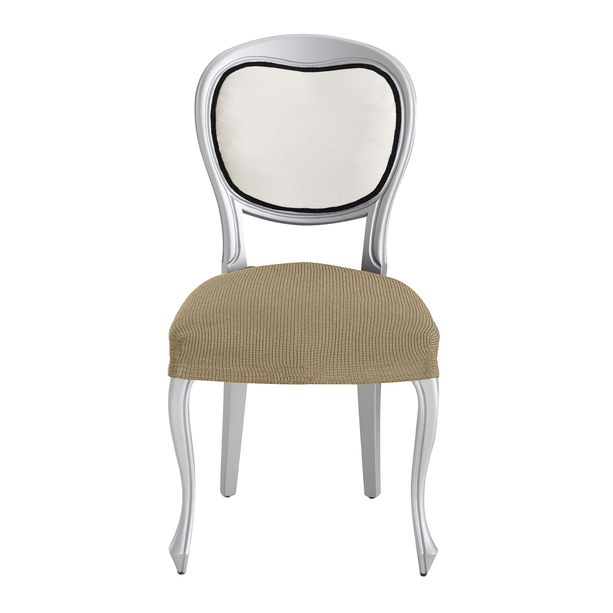 Eysa Ulises Chair Cover, Beige, Pack of 2