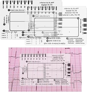 2 Pack ECG 7 Step Ruler for ECG EKG Interpretation - Portable ECG Reading with 7-Step Guide - Tools Gifts for Nurses Men Women