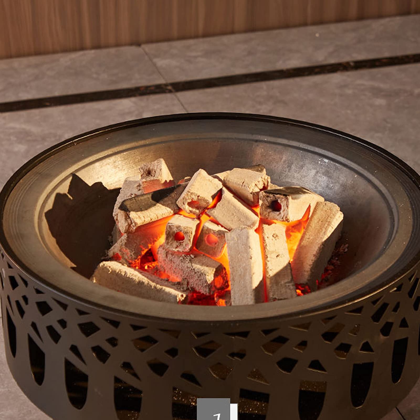 Braciere a legna in metallo con attizzatoio/griglia a carbone/copertura in rete, braciere da esterno per riscaldatore da giardino, patio, barbecue, campeggio, falò