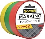 Expressions Masking Tape, .94 in x 20 yd, 3 Rolls/Pack, Red, Yellow, Green (3437-3PRM)