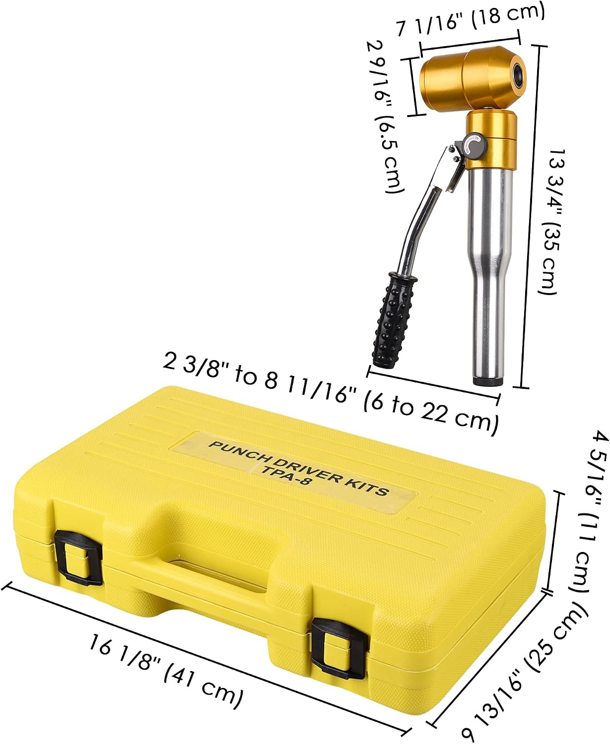 Flash Deals - 60% OFF Yescom 6 Ton Hydraulic Knockout Punch Driver Kit 6 Dies Hole Punch Knockout Set 11-gauge with Swivel Head
