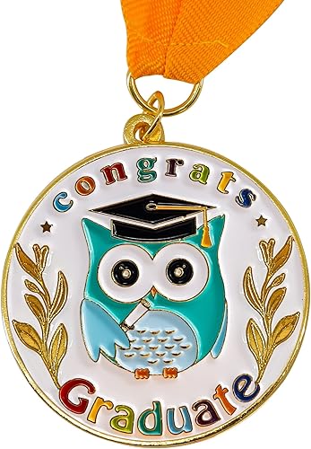 Miniatura 2 de GraduationMall Medalla de graduación de Congrats Kids con cinta para el cuello, medallón de premio de graduación de jardín de infantes y preescolar,