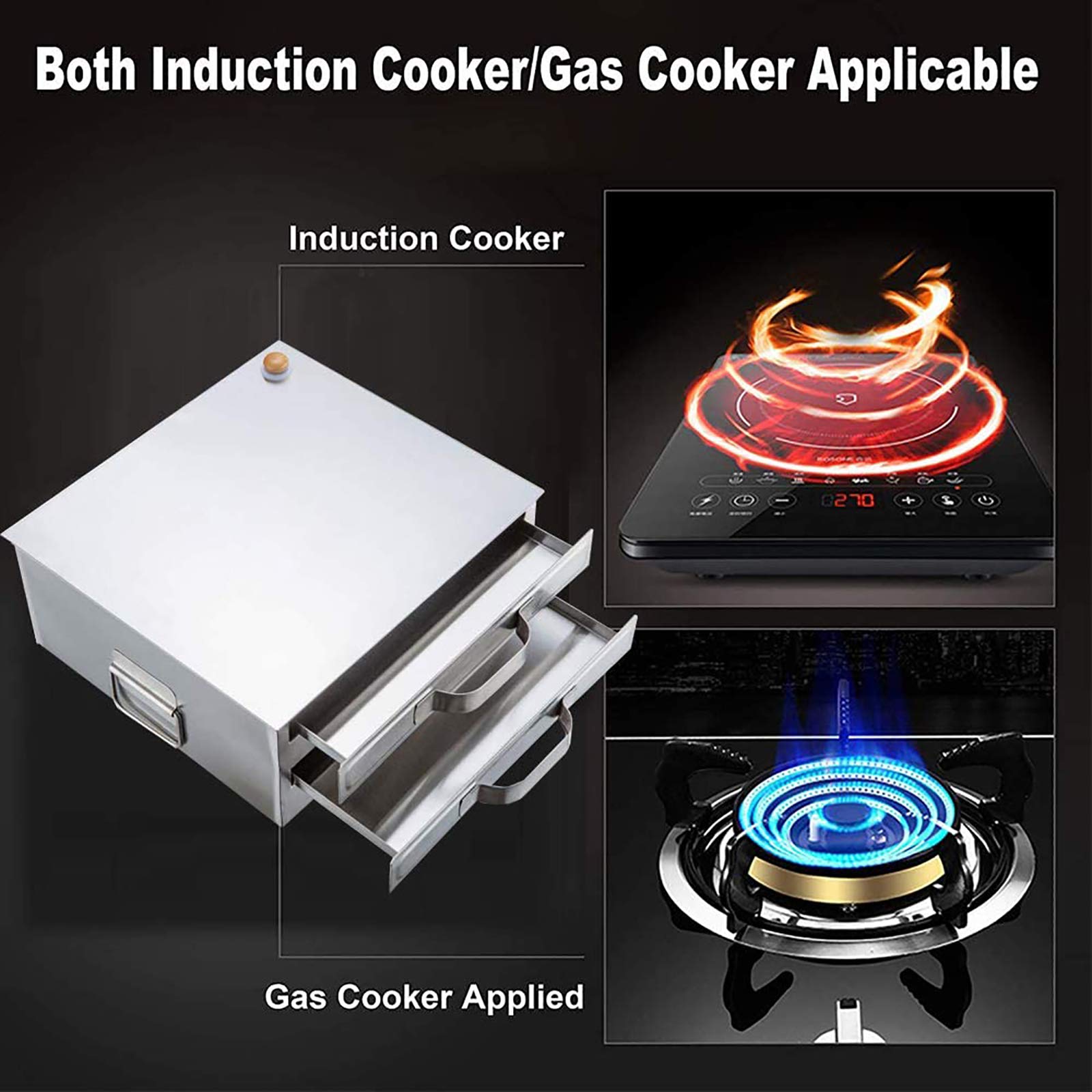 Rotolo di pasta di riso SteamerChafen Macchina 304 in acciaio inossidabile per uso alimentare vassoio extra incluso Vermicelli al vapore Roll Maker per autentico divertimento Cheo a casa