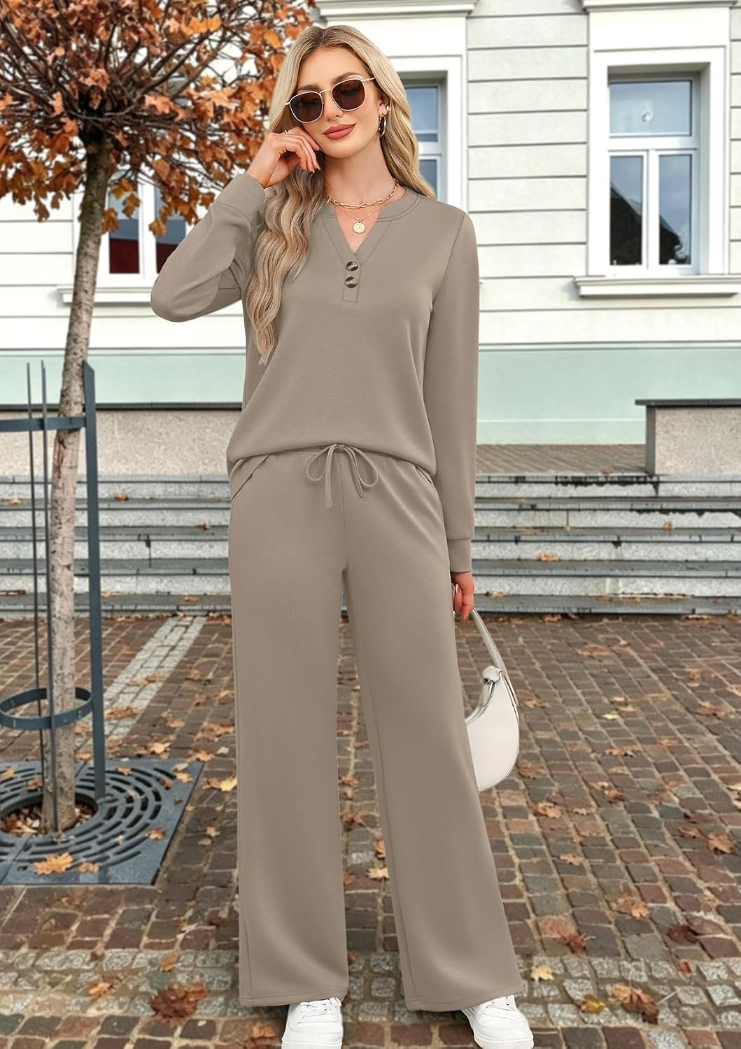 WIHOLL Two Piece Lounge Sets for Women Fall Travel Airport Vacation Outfits image 4