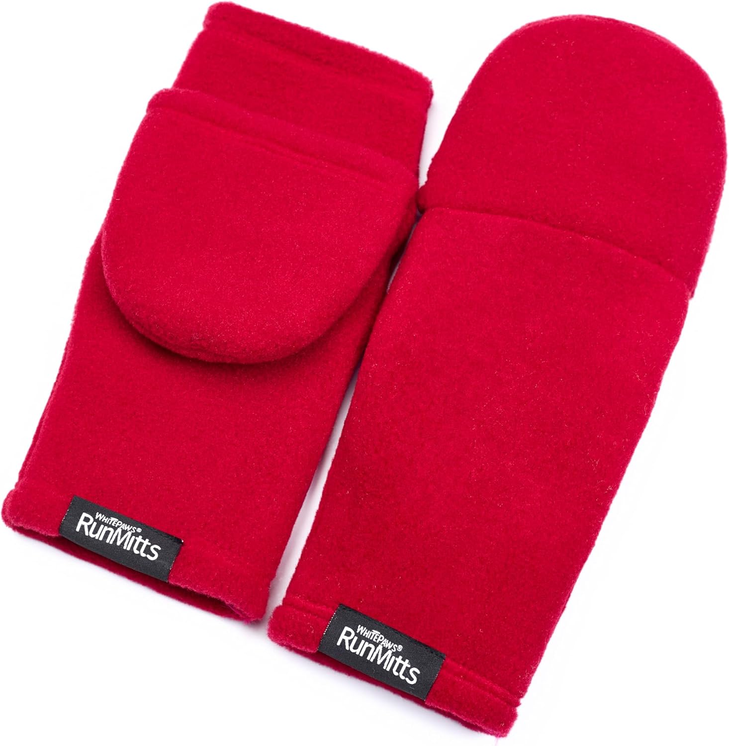 Convertible Running Mittens, Double Velour Polartec Fleece, Thumbless Design with Hand Warmer Pocket, Made in USA