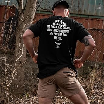 Combat Iron Men's Graphic T-Shirt - Psalm 144:1