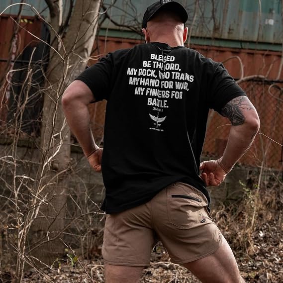 Combat Iron Men's Graphic T-Shirt - Psalm 144:1