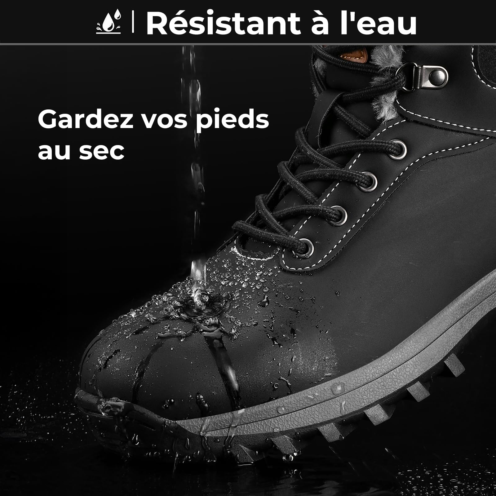 Mishansha Chaussure Hiver Chaude Homme Femme Bottes de Neige Bottines Fourrées 36-48