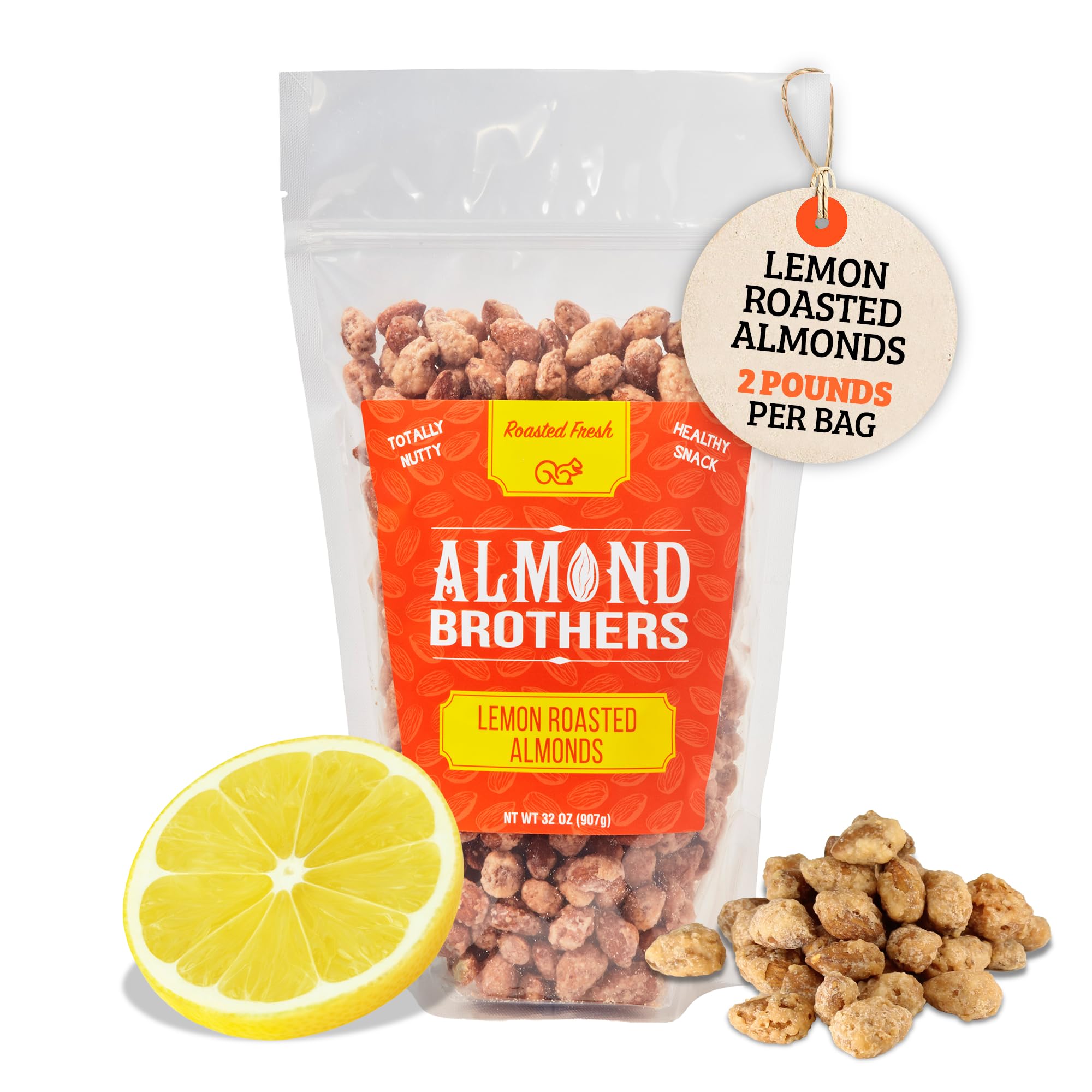 Amazon.com : Almond Brothers Roasted Almonds - 2 lb Bag - Hand