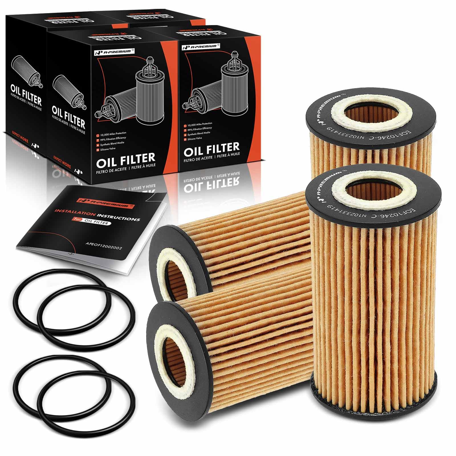 A-Premium 4-PC Oil Filter