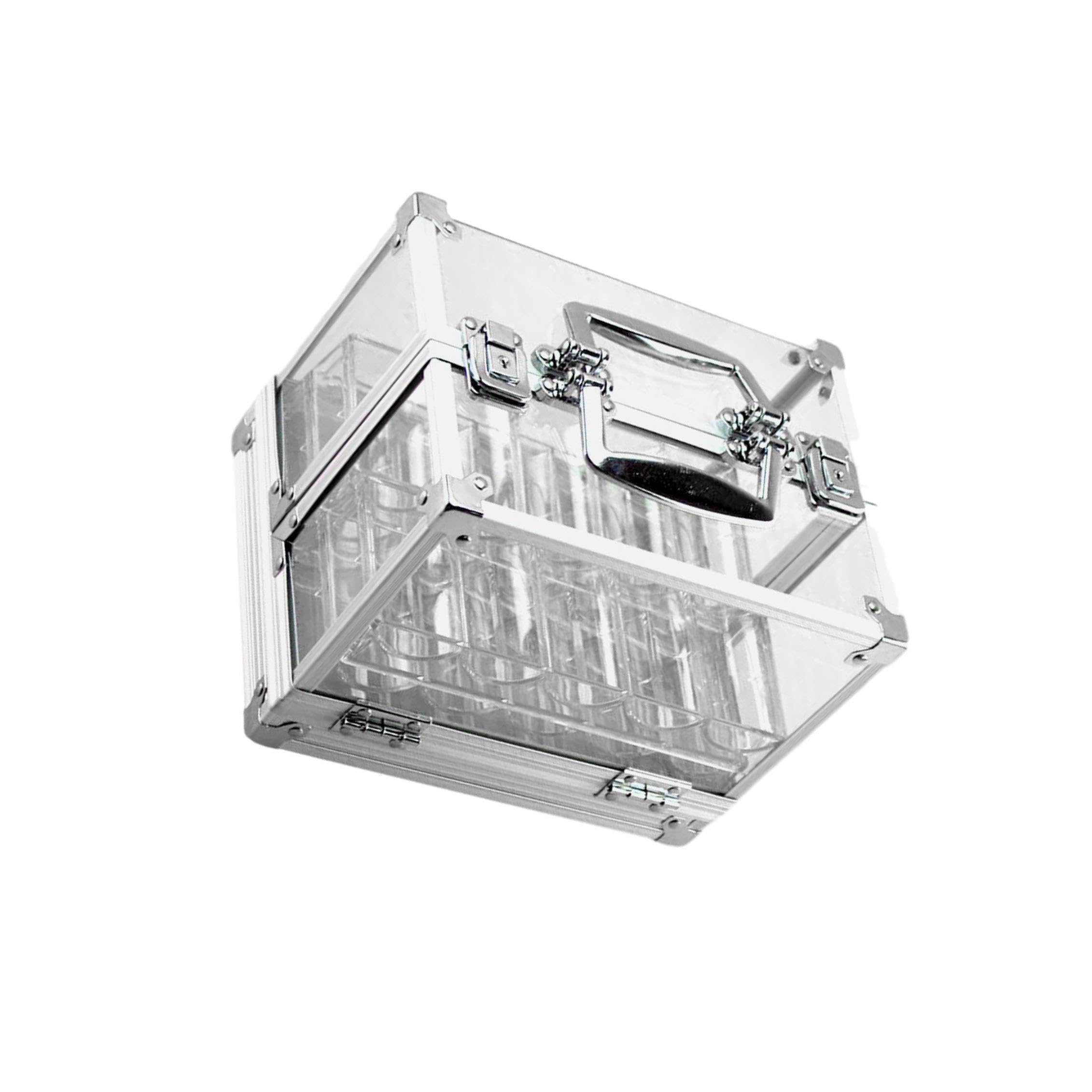 Estuche de acrílico para fichas de Calidad Profesional con Espacio para 600 fichas. Excelente para Casinos y Entretenimiento. Bandeja de acrílico