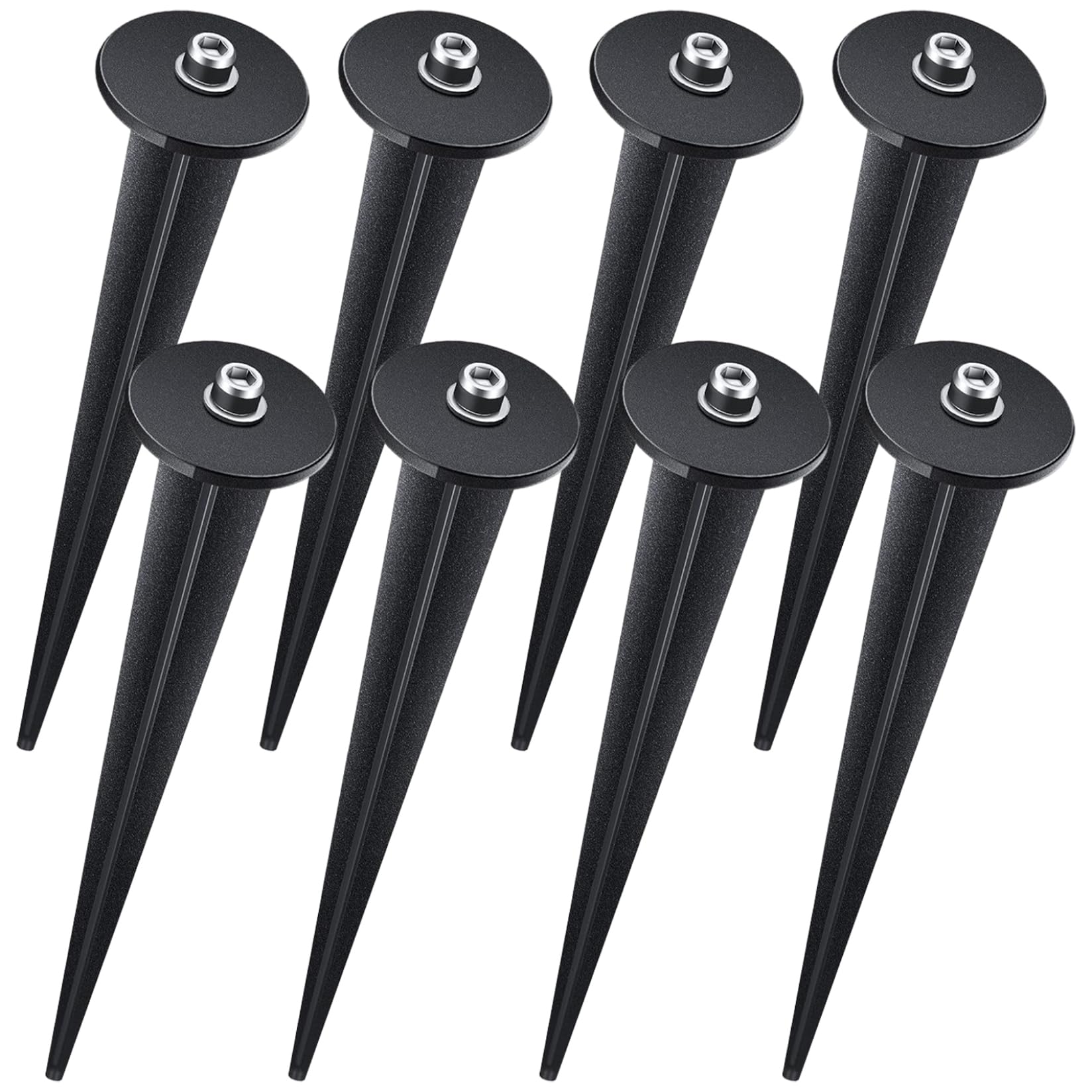 8-Pack Metal Stakes for Ground, Heavy-Duty Aluminum Flood Light Stake, 6.3 inch Ground Spikes for Outdoor Landscape & Garden LightsStakesMetal Garden StakesGarden Stakes