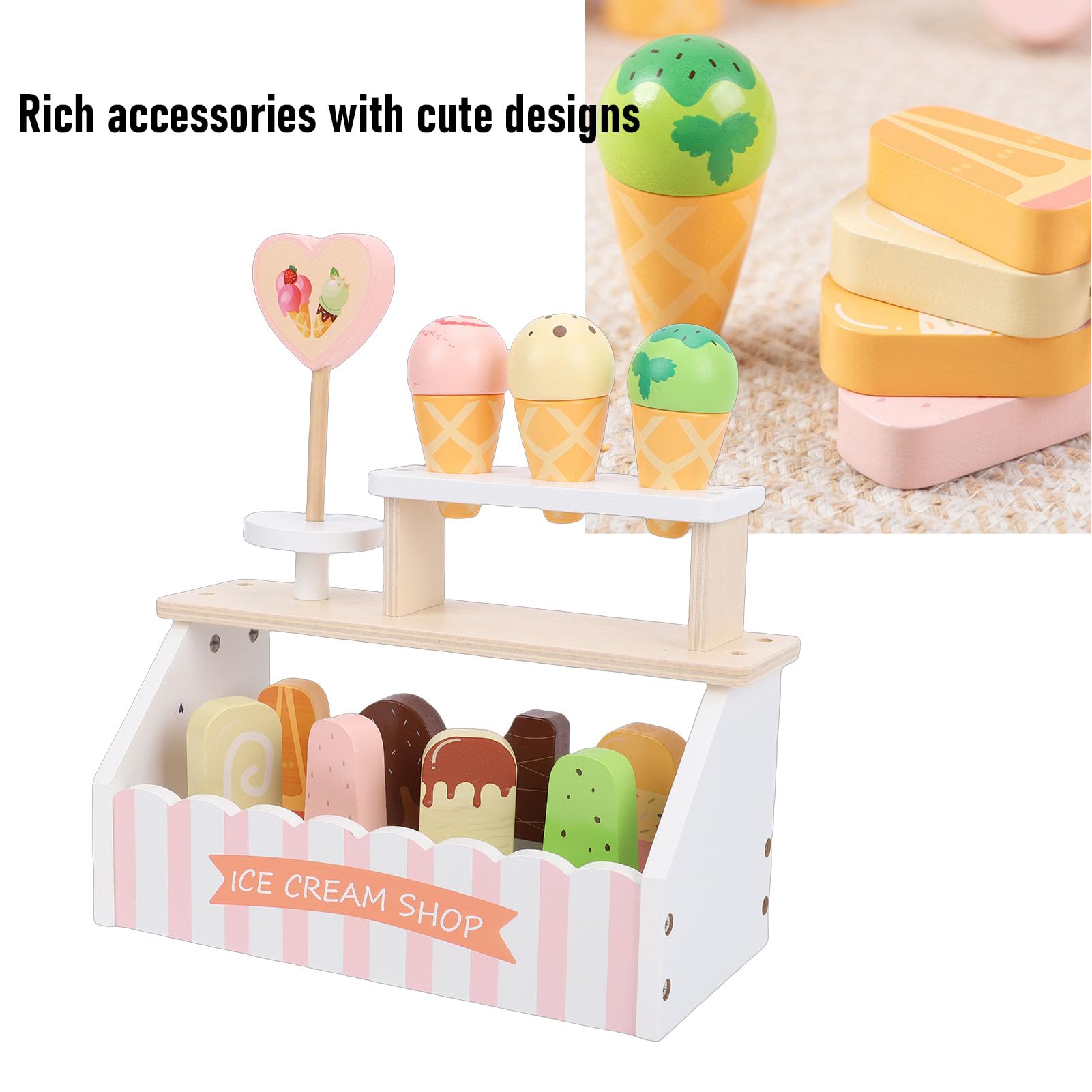 Strumento Educativo per Potenziare L'immaginazione del Giocattolo del Bancone del Gelato per lo Sviluppo Cognitivo dei Bambini
