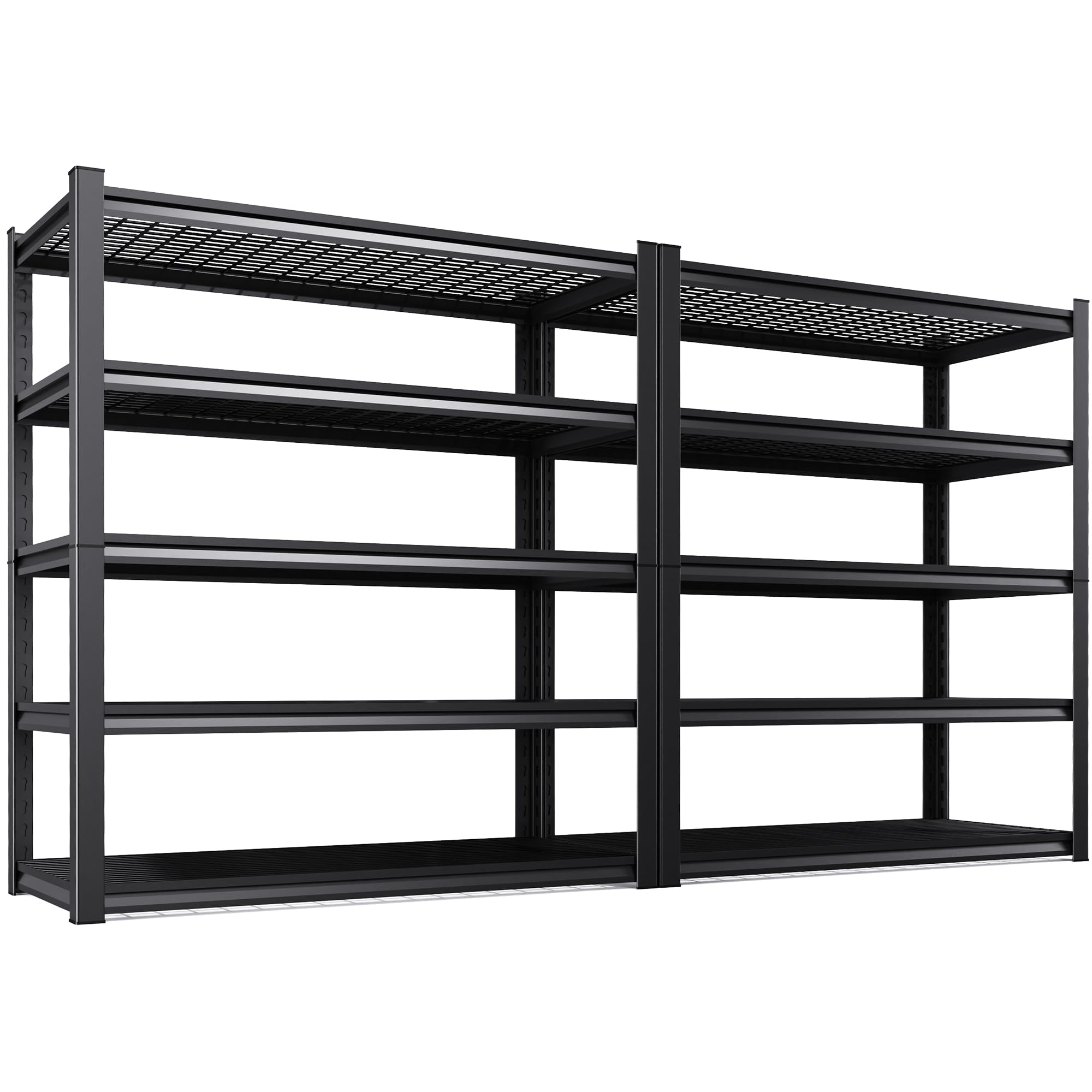 Set of 2 Garage Shelving-3000 lbs 5 Tier Storage Shelves,Adjustable Heavy Duty Metal Shelving Unit and Storage Large Wire Rack,Utility Steel Shelf for Warehouse Industrial Pantry Basement 71"x46"x18"