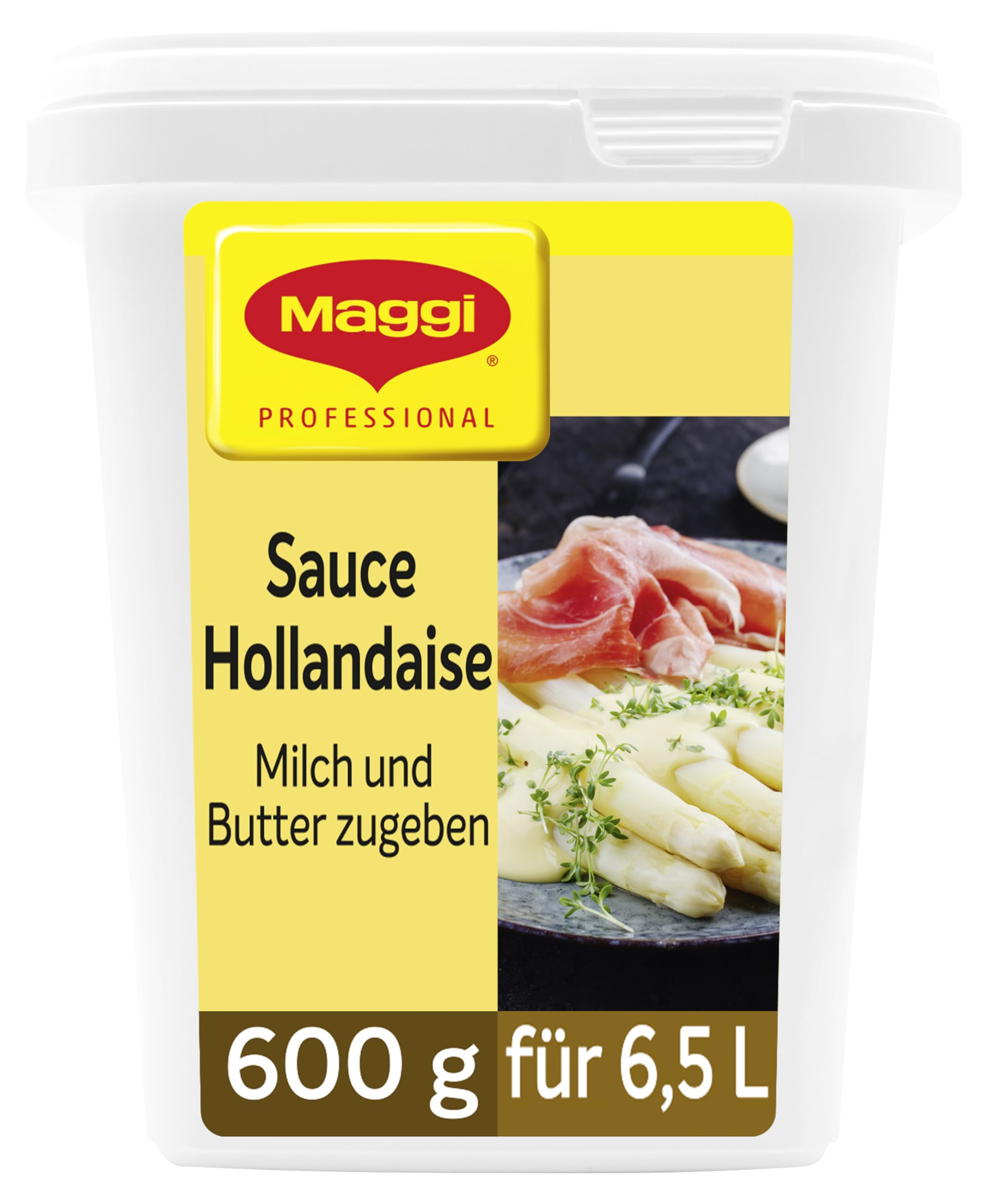 MAGGI Professional Sauce Hollandaise, vegetarisch, Ergiebigkeit von 6,5 Liter, 1er Pack (600g GastroBox)