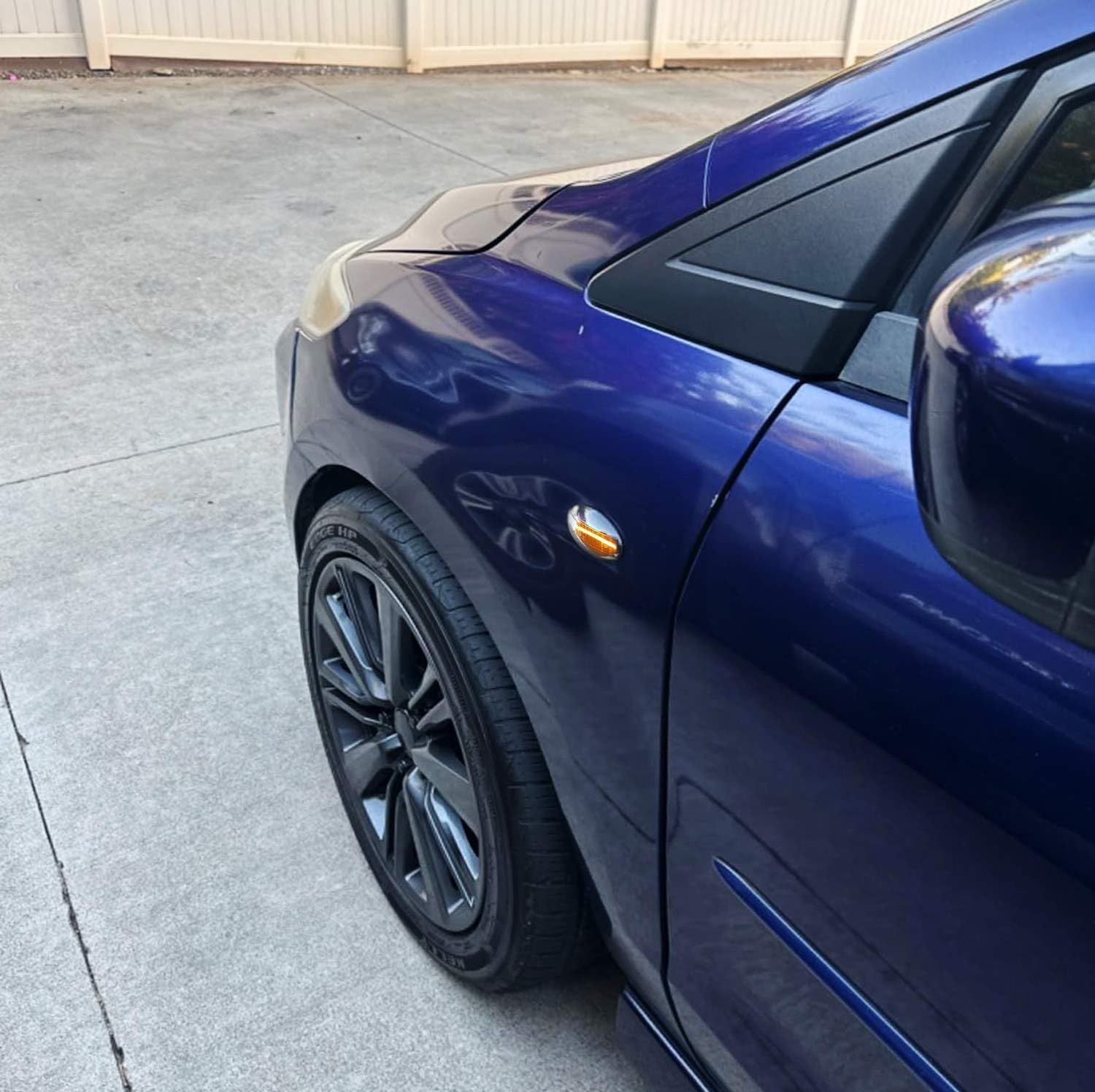 iJDMTOY Smoked Lens Dynamic Sequential Blink/Flow Amber Full LED Front Side Marker Light Kit Compatible With 2004-2011 Mazda3, 2006-2010 Mazda5, 2011-2013 Mazda2, Replace OEM Sidemarker Lamps