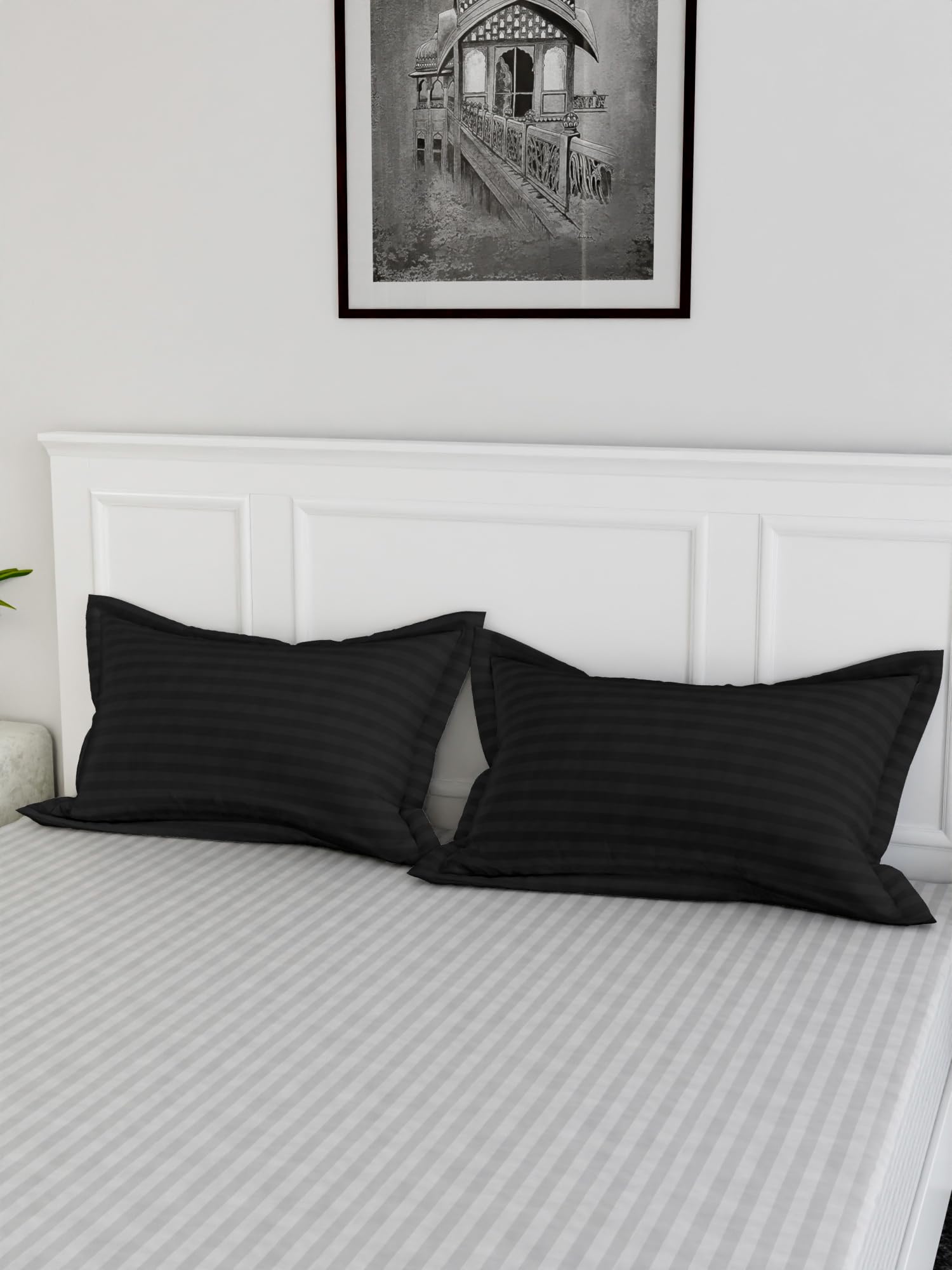 Striped Cotton Pillow Covers - Set of 2 -4 Striped Cotton Pillow Covers - Set of 2 -4