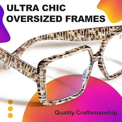 Miniatura 3 de VISOONE Gafas de bloqueo de luz azul TR90 de gran tamaño, accesorios de moda, sin receta para mujeres, Harvard